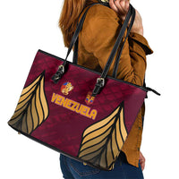 Venezuela Football 2024 Leather Tote Bag The Red Wine - Wonder Print Shop