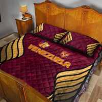 Venezuela Football 2024 Quilt Bed Set The Red Wine - Wonder Print Shop