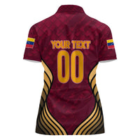 Custom Venezuela Football 2024 Women Polo Shirt The Red Wine - Wonder Print Shop