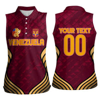 Custom Venezuela Football 2024 Women Sleeveless Polo Shirt The Red Wine - Wonder Print Shop