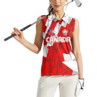 Canada Soccer 2024 Women Sleeveless Polo Shirt Canucks The Reds - Wonder Print Shop