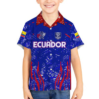 Ecuador Football 2024 Family Matching Off Shoulder Short Dress and Hawaiian Shirt La Tricolor - Wonder Print Shop