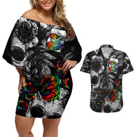 LGBT Couples Matching Off Shoulder Short Dress and Hawaiian Shirt Lgbt We Are Born Of Love Love Is Our Mother - Wonder Print Shop