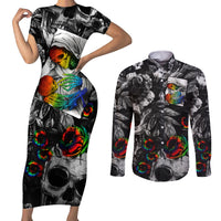 LGBT Couples Matching Short Sleeve Bodycon Dress and Long Sleeve Button Shirts Lgbt We Are Born Of Love Love Is Our Mother - Wonder Print Shop