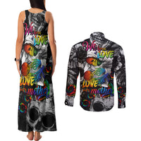 LGBT Couples Matching Tank Maxi Dress and Long Sleeve Button Shirts Lgbt We Are Born Of Love Love Is Our Mother - Wonder Print Shop