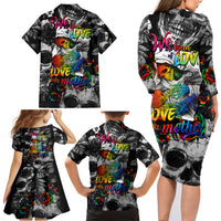 LGBT Family Matching Long Sleeve Bodycon Dress and Hawaiian Shirt Lgbt We Are Born Of Love Love Is Our Mother - Wonder Print Shop