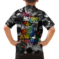 LGBT Family Matching Off Shoulder Long Sleeve Dress and Hawaiian Shirt Lgbt We Are Born Of Love Love Is Our Mother - Wonder Print Shop