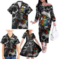LGBT Family Matching Off Shoulder Long Sleeve Dress and Hawaiian Shirt Lgbt We Are Born Of Love Love Is Our Mother - Wonder Print Shop