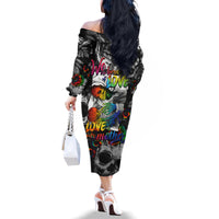 LGBT Family Matching Off Shoulder Long Sleeve Dress and Hawaiian Shirt Lgbt We Are Born Of Love Love Is Our Mother - Wonder Print Shop