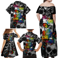 LGBT Family Matching Off Shoulder Maxi Dress and Hawaiian Shirt Lgbt We Are Born Of Love Love Is Our Mother - Wonder Print Shop