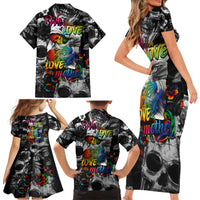 LGBT Family Matching Short Sleeve Bodycon Dress and Hawaiian Shirt Lgbt We Are Born Of Love Love Is Our Mother - Wonder Print Shop