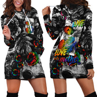 LGBT Hoodie Dress Lgbt We Are Born Of Love Love Is Our Mother - Wonder Print Shop