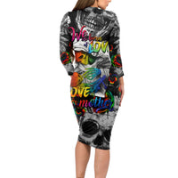 LGBT Long Sleeve Bodycon Dress Lgbt We Are Born Of Love Love Is Our Mother - Wonder Print Shop