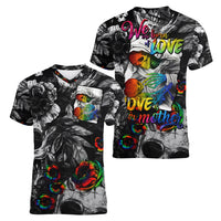 LGBT Women V Neck T Shirt Lgbt We Are Born Of Love Love Is Our Mother - Wonder Print Shop