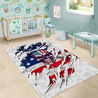 American Flag Skull Area Rug - Wonder Print Shop