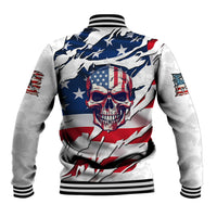 American Flag Skull Baseball Jacket - Wonder Print Shop