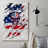 American Flag Skull Canvas Wall Art - Wonder Print Shop