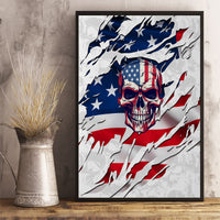 American Flag Skull Canvas Wall Art - Wonder Print Shop
