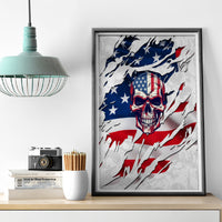 American Flag Skull Canvas Wall Art - Wonder Print Shop