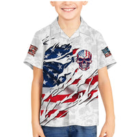 American Flag Skull Family Matching Mermaid Dress and Hawaiian Shirt - Wonder Print Shop