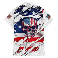American Flag Skull Family Matching Off Shoulder Maxi Dress and Hawaiian Shirt - Wonder Print Shop