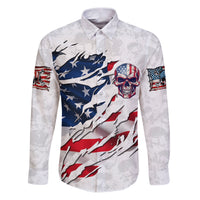 American Flag Skull Family Matching Puletasi Dress and Hawaiian Shirt - Wonder Print Shop