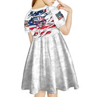 American Flag Skull Kid Short Sleeve Dress - Wonder Print Shop