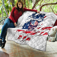 American Flag Skull Quilt - Wonder Print Shop