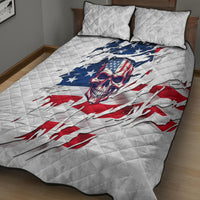 American Flag Skull Quilt Bed Set - Wonder Print Shop