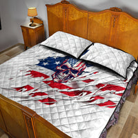 American Flag Skull Quilt Bed Set - Wonder Print Shop