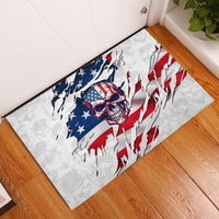 American Flag Skull Rubber Doormat - Wonder Print Shop