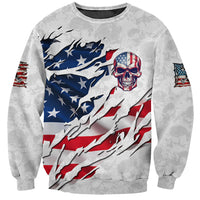 American Flag Skull Sweatshirt - Wonder Print Shop