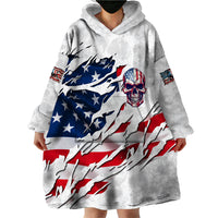 American Flag Skull Wearable Blanket Hoodie - Wonder Print Shop