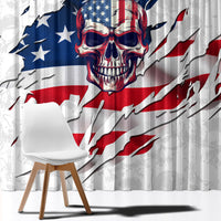 American Flag Skull Window Curtain - Wonder Print Shop