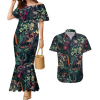 Skulls and Snakes Couples Matching Mermaid Dress and Hawaiian Shirt - Wonder Print Shop
