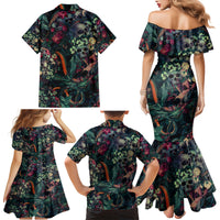 Skulls and Snakes Family Matching Mermaid Dress and Hawaiian Shirt - Wonder Print Shop