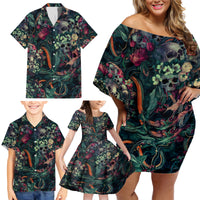 Skulls and Snakes Family Matching Off Shoulder Short Dress and Hawaiian Shirt - Wonder Print Shop