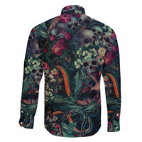 Skulls and Snakes Family Matching Off Shoulder Short Dress and Hawaiian Shirt - Wonder Print Shop