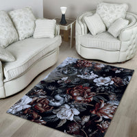 Skulls Roses And White Snakes Area Rug - Wonder Print Shop