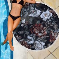 Skulls Roses And White Snakes Beach Blanket - Wonder Print Shop