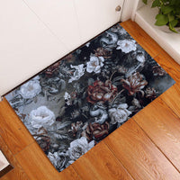 Skulls Roses And White Snakes Rubber Doormat - Wonder Print Shop