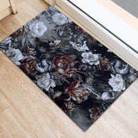 Skulls Roses And White Snakes Rubber Doormat - Wonder Print Shop