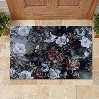 Skulls Roses And White Snakes Rubber Doormat - Wonder Print Shop