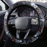 Skulls Roses And White Snakes Steering Wheel Cover - Wonder Print Shop