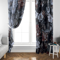 Skulls Roses And White Snakes Window Curtain - Wonder Print Shop