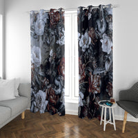 Skulls Roses And White Snakes Window Curtain - Wonder Print Shop