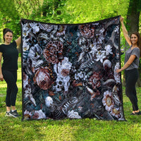 Skulls White Nightmare Quilt - Wonder Print Shop