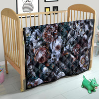 Skulls White Nightmare Quilt - Wonder Print Shop