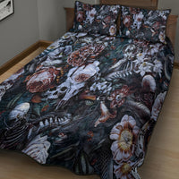 Skulls White Nightmare Quilt Bed Set - Wonder Print Shop