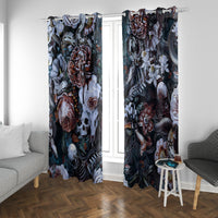 Skulls White Nightmare Window Curtain - Wonder Print Shop